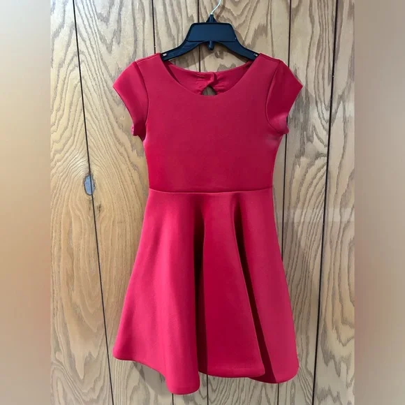 red skater dress short sleeve Inglocry Girls Summer Short Sleeve Dress A Line Swing Basic Skater Twirl Party Dresses 5-14 Years Red 11-12y, Girl's